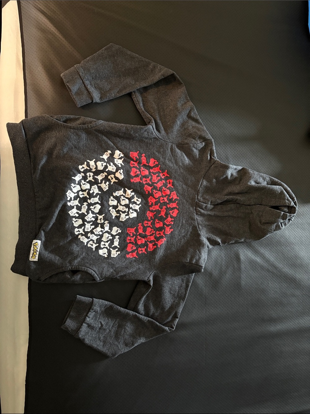 Pokémon Kids Dark Gray Hoodie with Red & White Graphic, Pokéball
